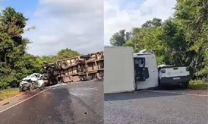 Mãe e filha morrem em colisão entre carro e caminhão no Sul de Minas