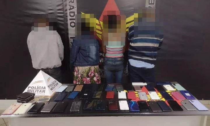 PM prende integrantes de quadrilha da Bahia especializada em furto de celulares em MG.