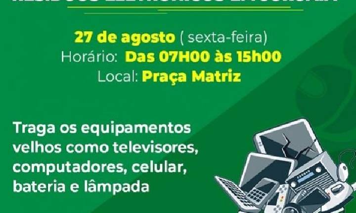 Prefeitura de Juruaia-MG promove campanha de coleta de resíduo eletrônica.