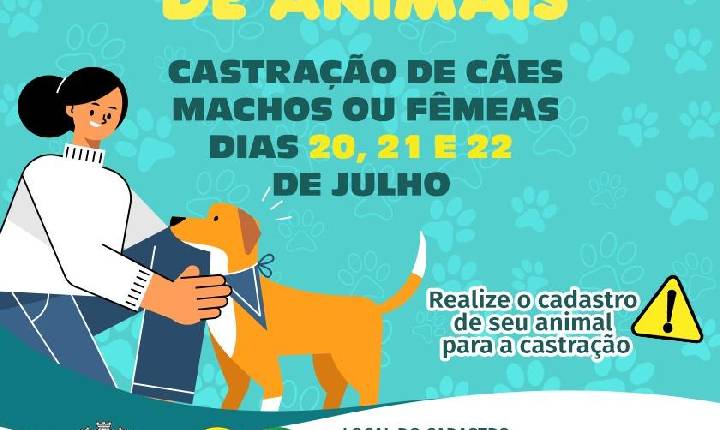 Santana da Vargem/MG, realizará castração de 300 animais.