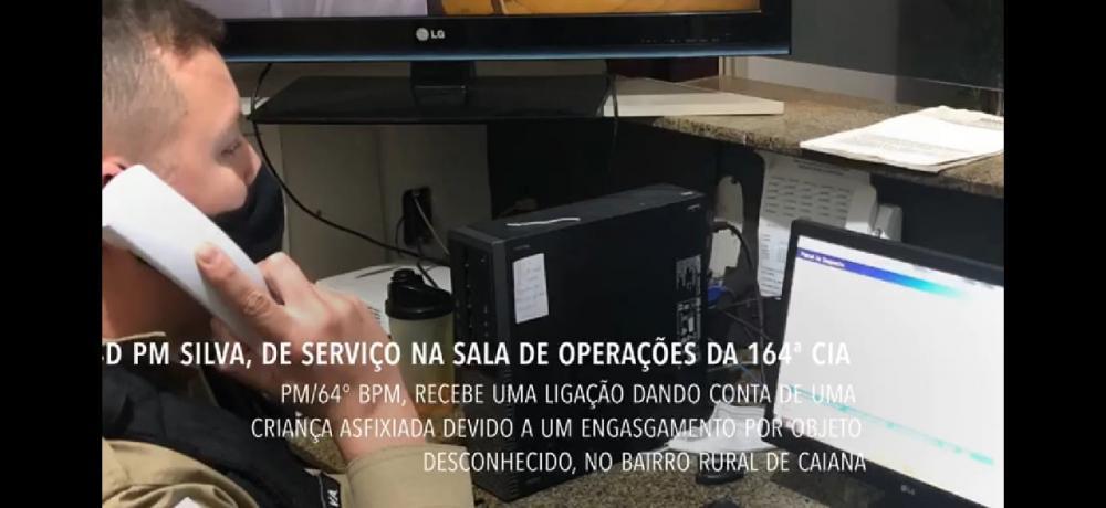 Polícia Militar salva criança asfixiada em Machado