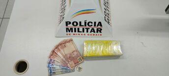 A PM prendeu autor por tráfico de drogas.