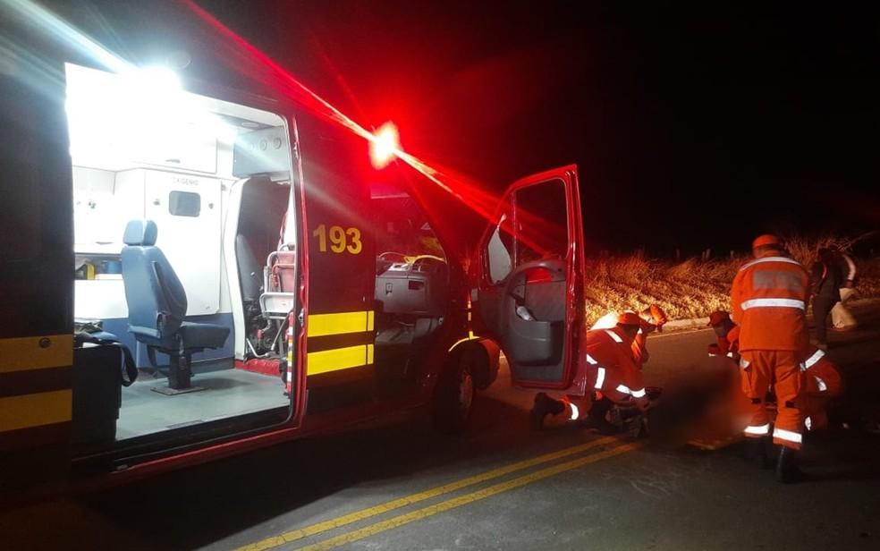 Motociclista fica gravemente ferida após atropelar uma vaca na LMG-879, entre Serrania e Alfenas, MG