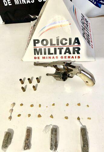 Polícia Militar Apreende arma de fogo e drogas ilícitas em Pouso Alegre/MG.