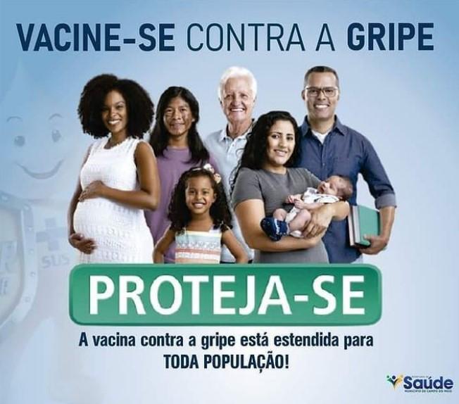 Vacina contra gripe é ampliada para toda a população em Campo do Meio/MG.