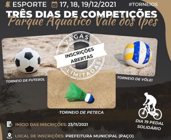 Três dias de torneios e pedal solidário.