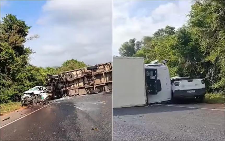 Mãe e filha morrem em colisão entre carro e caminhão no Sul de Minas